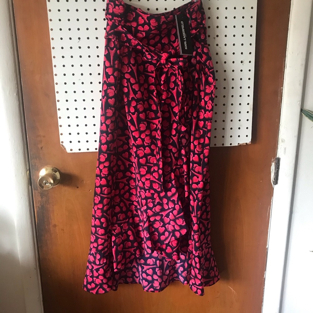 karl lagerfeld faux wrap tulip skirt 12